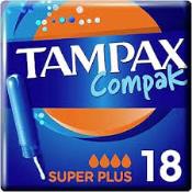 TAMPAX COMPAK SUPER PLUS 18  Ünimar Süpermarket